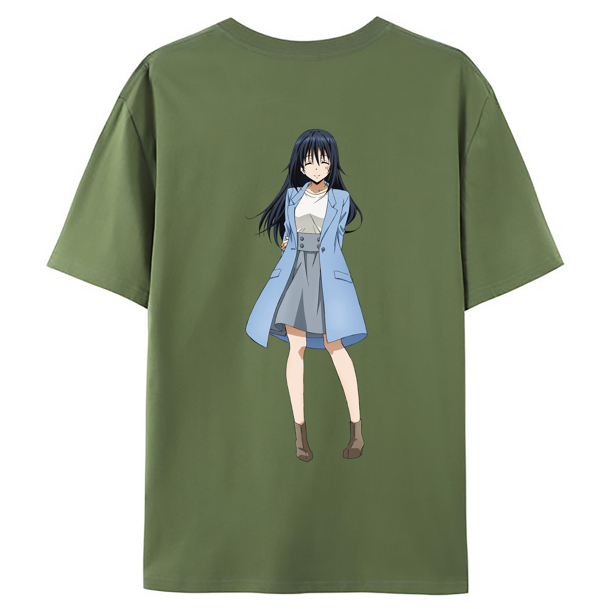 （画像用） 転スラ Regarding Reincarnated to Slime 綿100％ メンズ半袖Tシャツ（バックプリント） 通気性
